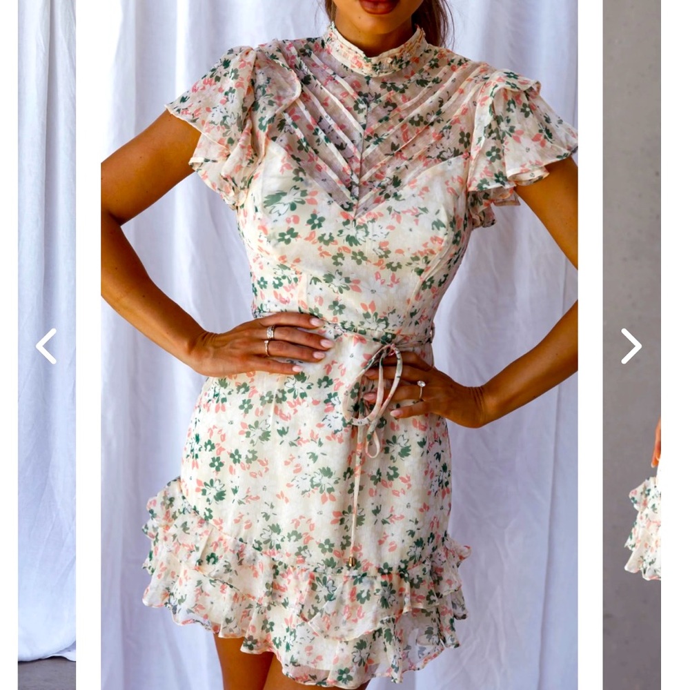 Navy High Neck Ruffle Sleeve Dress *NEW*